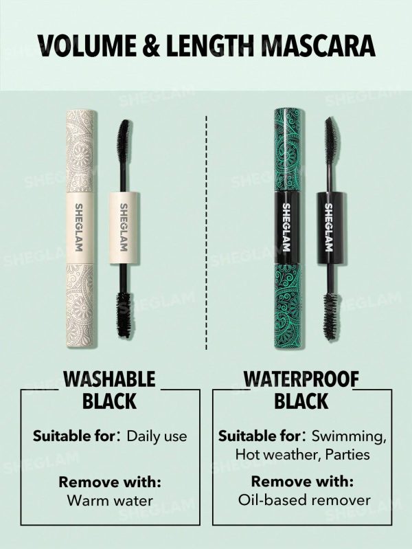 ریمل دو سر ضد آب حجم دهنده و بلند کننده شیگلم مدل All-In-One Volume & Length Mascara – Black - Image 6