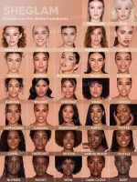 رنگبندی کامل کرم پودر بادوام شیگلم روی تناژهای مختلف پوست بر روی صورت برای انتخاب رنگ دقیق