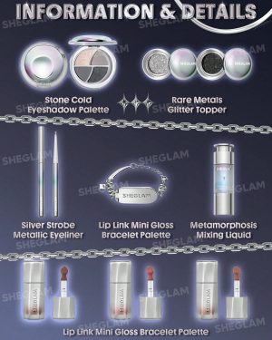 اجزای پک آرایشی لوسترا شیگلم شامل سایه چشم، رژلب، خط چشم و پرایمر