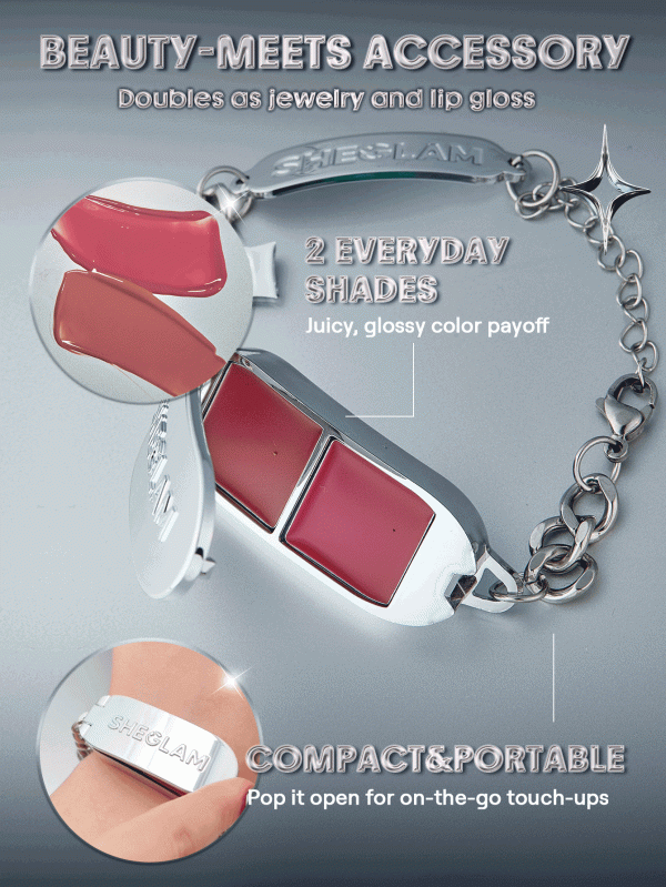 دستبند رژلب شیگلم دو رنگ با طراحی فانتزی و قابل حمل