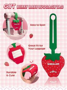 تگ چمدان توت‌فرنگی شیگلم مدل Berry Babe هدیه داخل پک سوئیت‌هارت