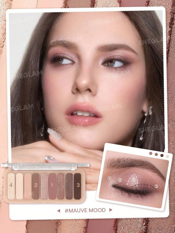 پالت سایه چشم ۹ رنگ شیگلم (SHEGLAM) مدل Mauve Mood - Image 2