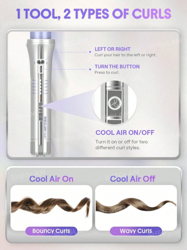 تنظیم چرخش چپ و راست و هوای خنک در فر کننده اتوماتیک شیگلم Airflow Styler Pro