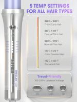 پنج تنظیم دمای فر کننده اتوماتیک شیگلم Airflow Styler Pro 25 میلی متر برای انواع مو