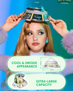 نمای ابعاد و ظرفیت کیف آرایشی Space Adventure ریک اند مورتی شیگلم