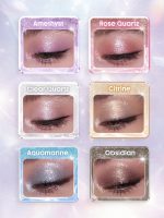 نمونه رنگ شش سایه اکلیلی Crystal Intentions روی پلک