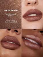 نمونه رنگ 519 Mocha Meteor رژ لب گلیتری شیگلم روی سه رنگ پوست
