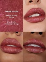 نمونه رنگ 417 Twinkle Rush رژ لب گلیتری شیگلم روی سه رنگ پوست