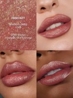 نمونه رنگ 111 high key رژ لب گلیتری شیگلم روی سه رنگ پوست