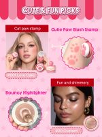 رژگونه مهری پنجه‌ای Love Cake شماره ۰۰۱ و هایلایتر Glowchi Custard شماره ۲۰